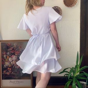 Light Purple Double Ruffle Hem Dress